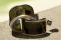 Olive Green Pheasant Feather Bangle Earrings