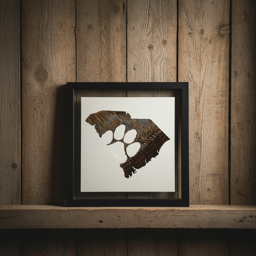 Clemson Paw Print Rustic Background