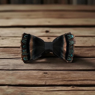 Creekbed Fringe Feather Bow Tie